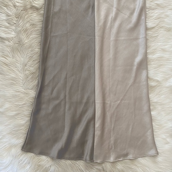 Bec + Bridge Stone Grey Satin Colorblock Felix V Cut Out Maxi Dress - Picture 10 of 14